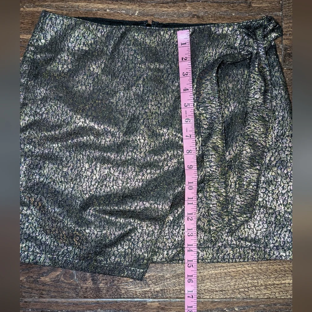 Express Skirt Mini Wrap Metallic Gold and Pink